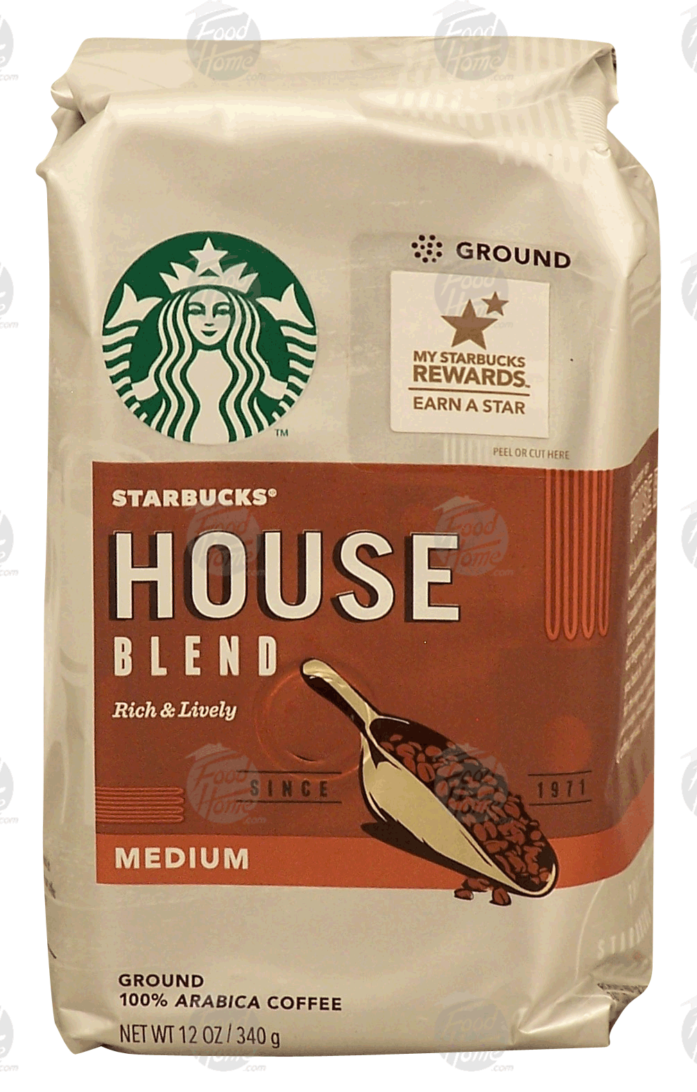 Starbucks House Blend rich & lively, medium roast ground coffee, 100% arabica coffee Full-Size Picture